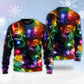 Christmas Santa Tree Snowman Neon Light Sweater For Festive Family Events Casual Wear And Holiday Gift Giving