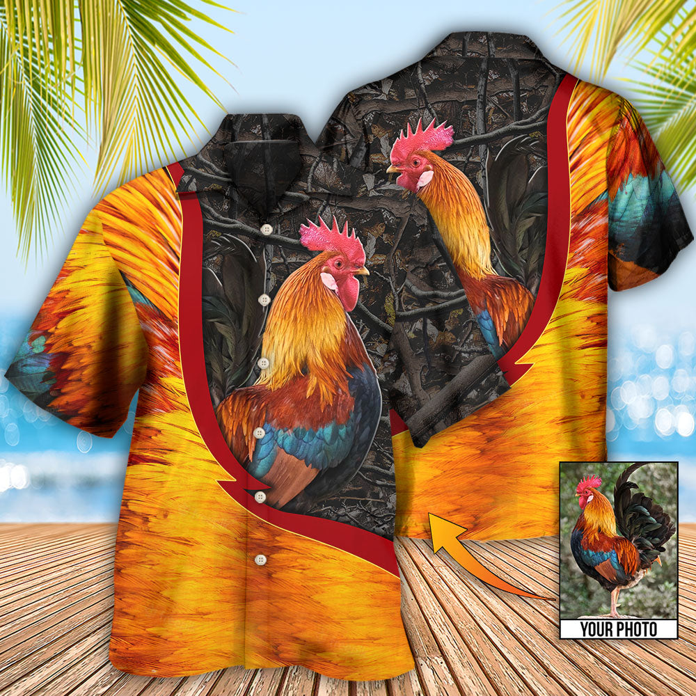 Chicken Rooster Beautiful Custom Photo Hawaiian Shirt For Warm Weather Adventures And Everyday Comfort