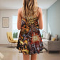 Motorcycle Skull Racing Fast V-Neck Sleeveless Cami Dress For Alternative Festivals And Bold Summer Style