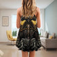 Skull Grim Reaper Dark V-Neck Sleeveless Cami Dress For Alternative Festivals And Bold Summer Style