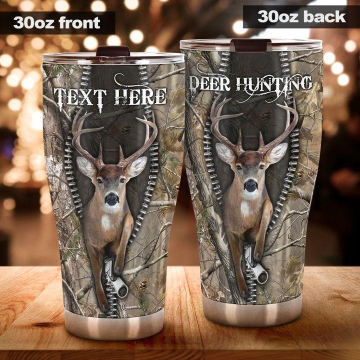 Hunting With Brown Love Deer Personalized 20 Oz Tumbler For Coffee Travel And Daily Drinks
