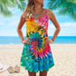 Hippie Peaceful Butterfly V-Neck Sleeveless Cami Dress For Music Festivals And Thoughtful Boho Gifting
