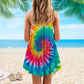 Hippie Peaceful Butterfly V-Neck Sleeveless Cami Dress For Creative Events And Casual Warm Weather Wear