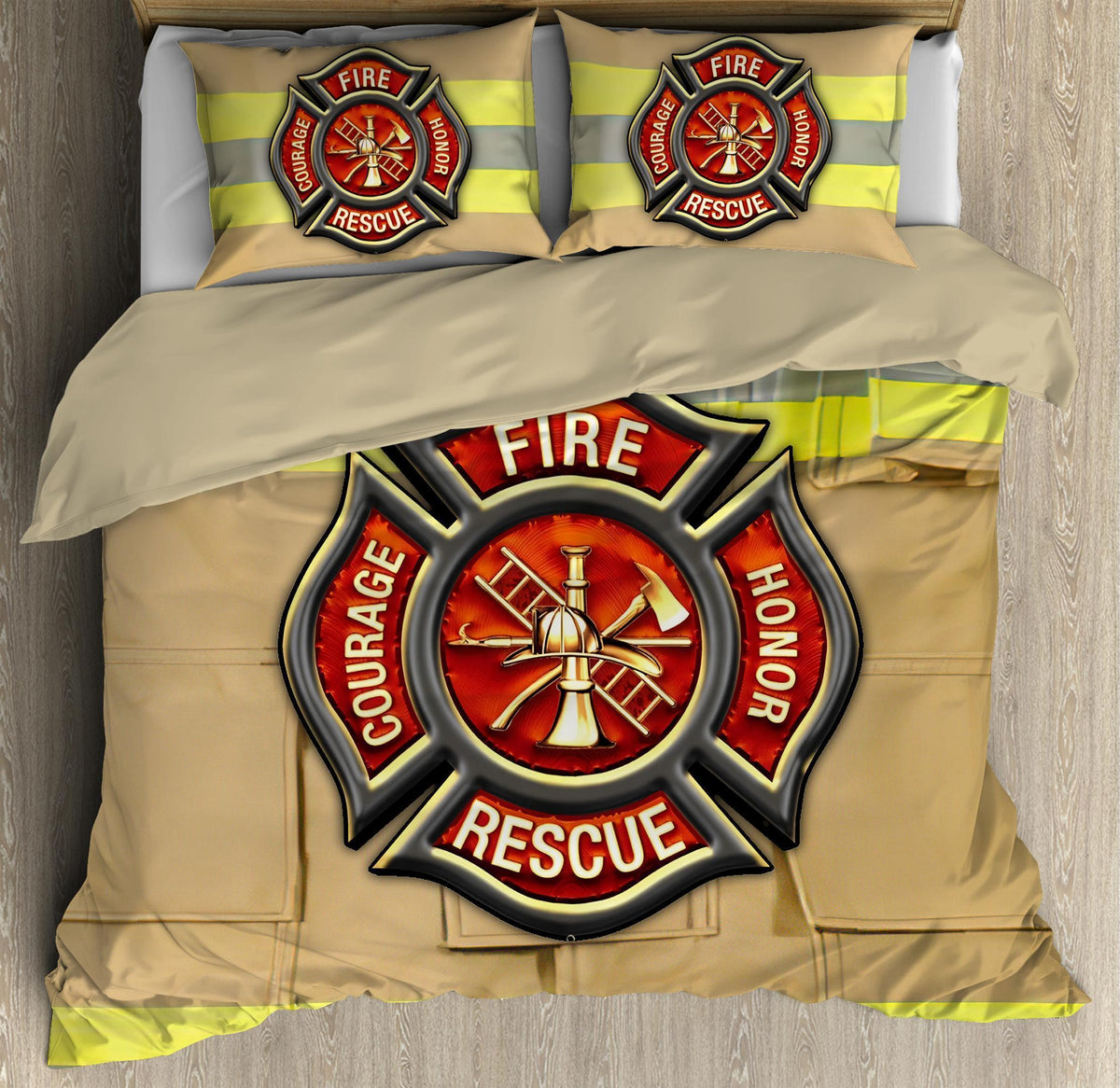 Strong Firefighter Coat Bedding Cover For Firefighter Bedroom Decor