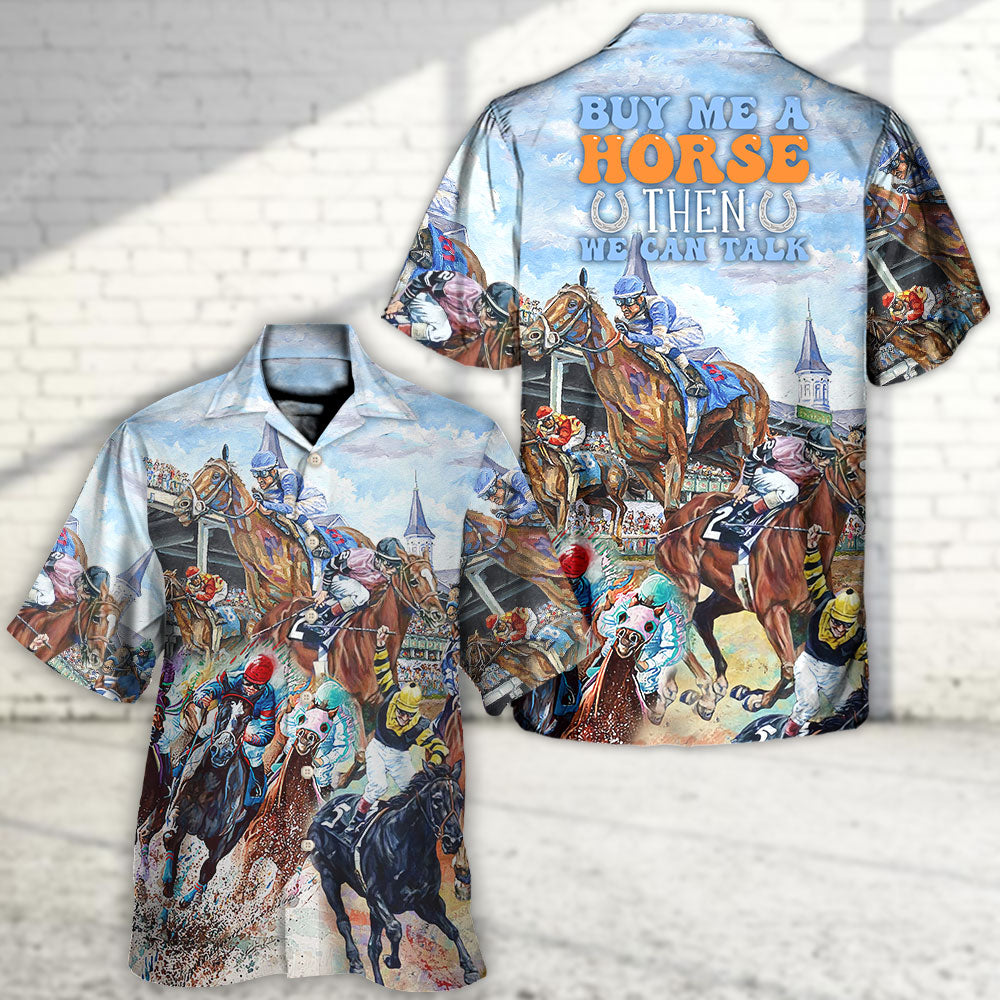 Horse Horseback Riding Buy Talk Hawaiian Shirt Artwork Detail For Tropical Trips And Casual Outings