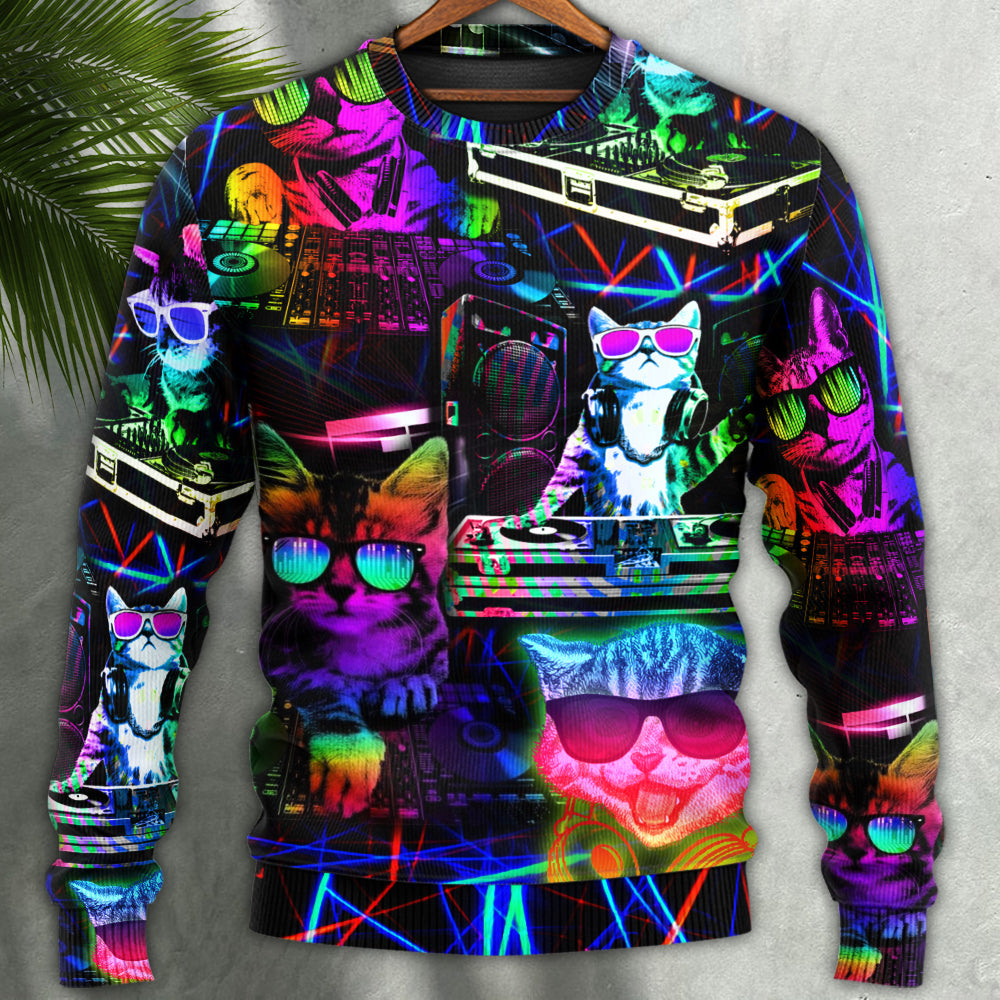 DJ Cat Sweater For Rehearsals Weekend Outings And Expressive Casual Styling