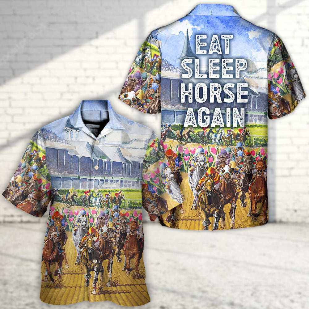 Horseback Riding Horse Hawaiian Shirt Creative Print View For Beach Days