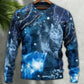 Blue Neon Cat Sweater For Playful Everyday Outfits Travel And Comfortable Daily Wear