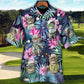 Tropical Funny Golf Cat Hawaiian Shirt Tropical Styling View For Outdoor Gatherings