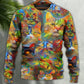 Colorful Cat Sweater For Casual Styling Weekend Outings And Creative Gift Giving