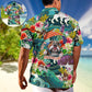 Parasailing Dog Hawaiian Shirt Detailed Pattern View For Weekend Trips