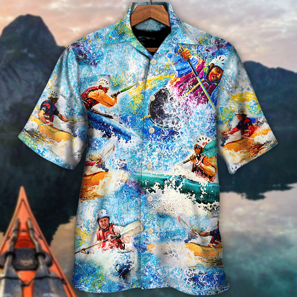 Kayaking Vacation Sport Hawaiian Shirt Creative Print View For Summer Travel