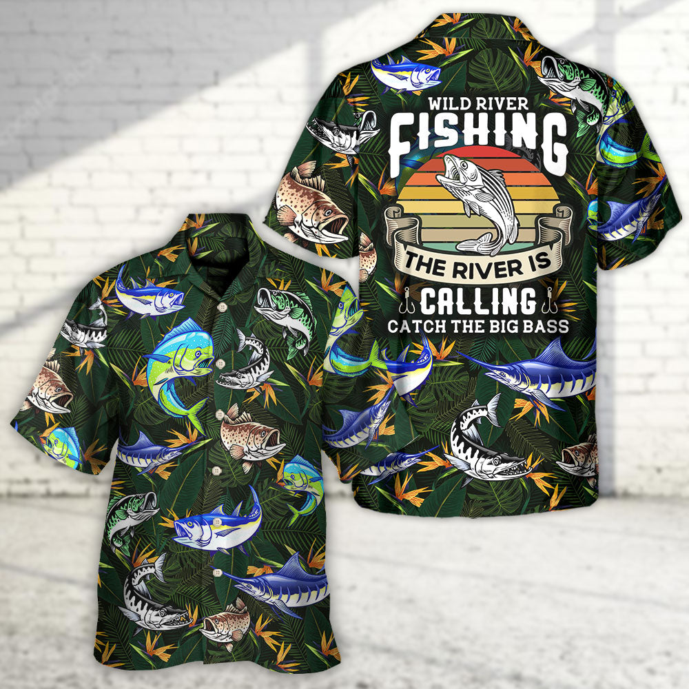 Fishing River Hawaiian Shirt Resort Outfit View For Resort Wear