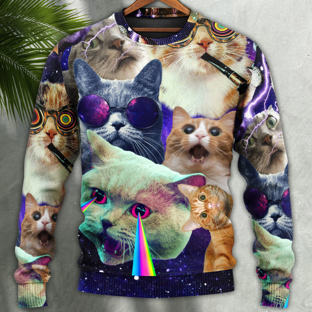 Flying Battle Cat Fantasy Sweater For Animal Lovers Casual Wear Holidays And Thoughtful Gifting