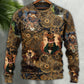 Vintage Cat Retro Heart Sweater For Playful Everyday Outfits Travel And Comfortable Daily Wear
