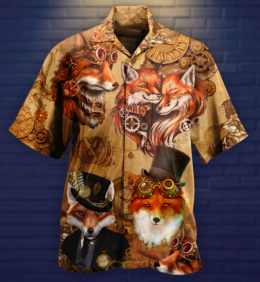 Magical Fox Old Hawaiian Shirt Design View For Resort Travel And Thoughtful Gifting