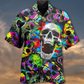 Skull Hawaiian Shirt With All Over Print For Tropical Parties Vacation Travel And Casual Summer
