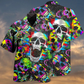 Skull Hawaiian Shirt With Detailed Graphic For Tropical Parties Vacation Travel And Casual Summer