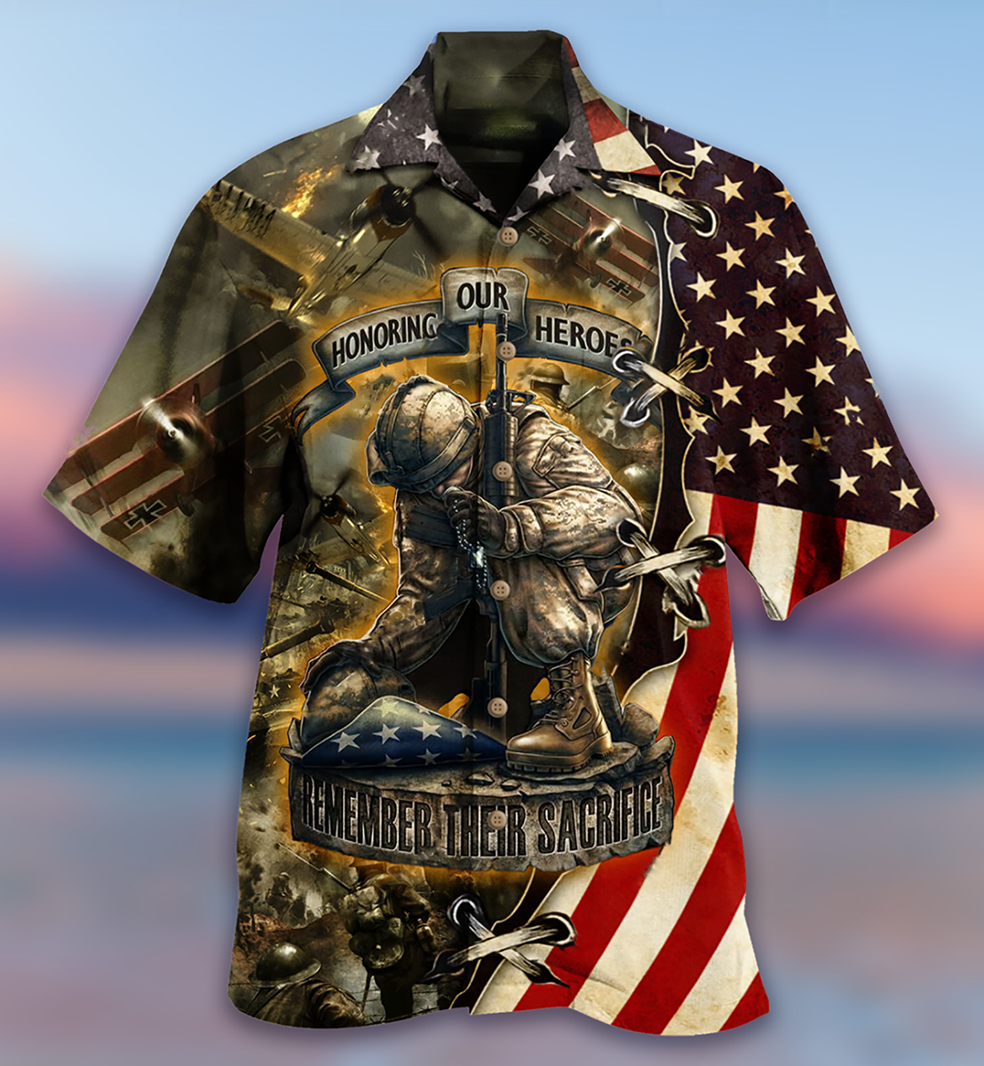 Dark Veteran Honoring Heros Hawaiian Shirt For Beach Parties And Weekend Getaways