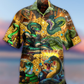 Gold Snake Hawaiian Shirt With Detailed Graphic For Tropical Getaways Outdoor Fun And Everyday Wear