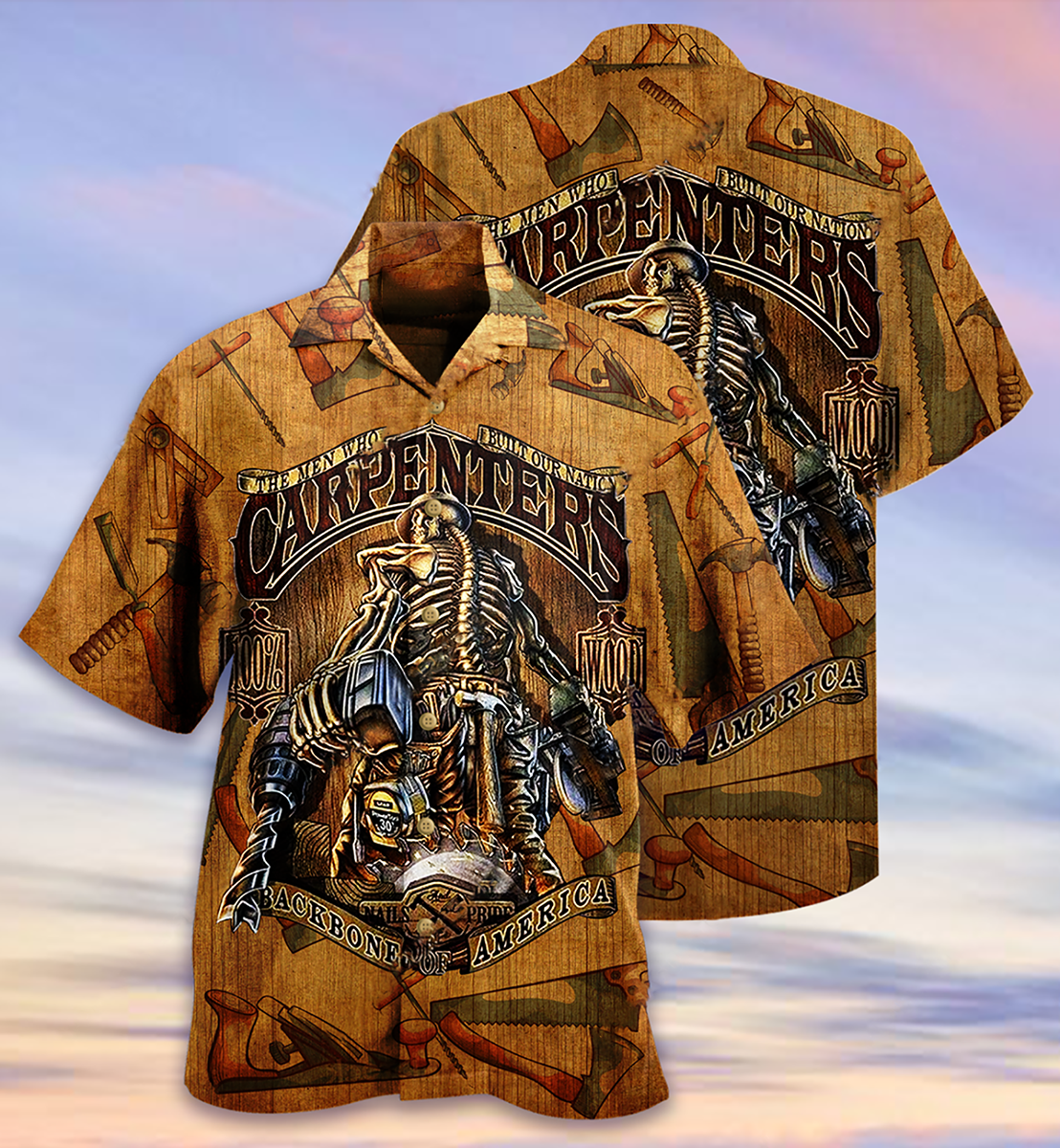 Vintage Carpenter American Hawaiian Shirt Design View For Resort Travel And Thoughtful Gifting