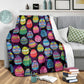 Colorful Easter Egg Pattern Flannel Blanket For Cozy Bedroom Sofa Decor