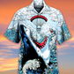 Skull Shark Hawaiian Shirt For Summer Vacation And Beach Travel