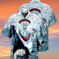 Skull Shark Hawaiian Shirt Pattern View For Relaxed Warm Weather Outfits