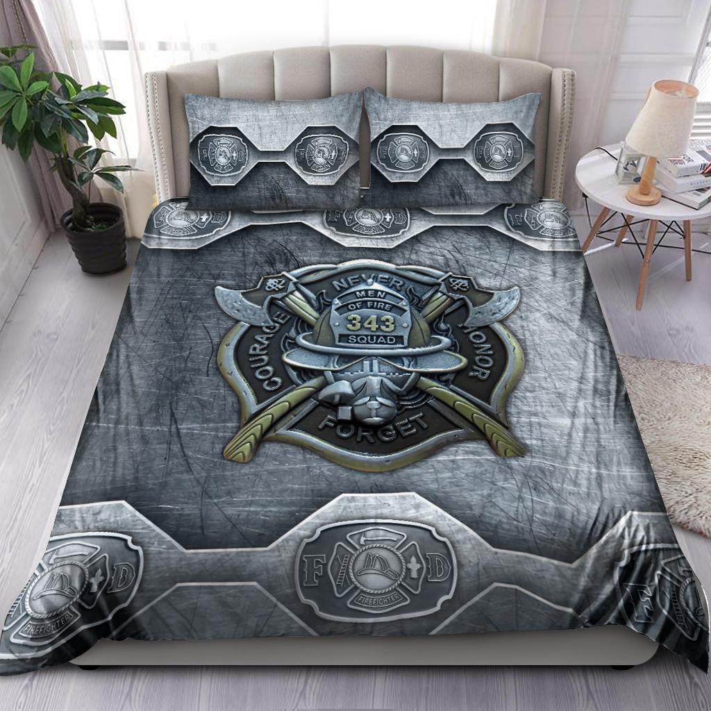 343 Firefighter Squad Bedding Cover For Firefighter Bedroom Decor
