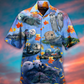 Happy Otter Couple Hawaiian Shirt Pattern Detail For Vacation Travel And Daily Wear