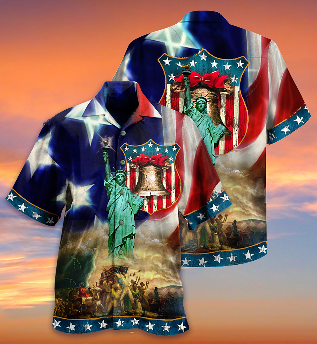 Happy American Day Freedom Hawaiian Shirt For Summer Events And Casual Outdoor Wear