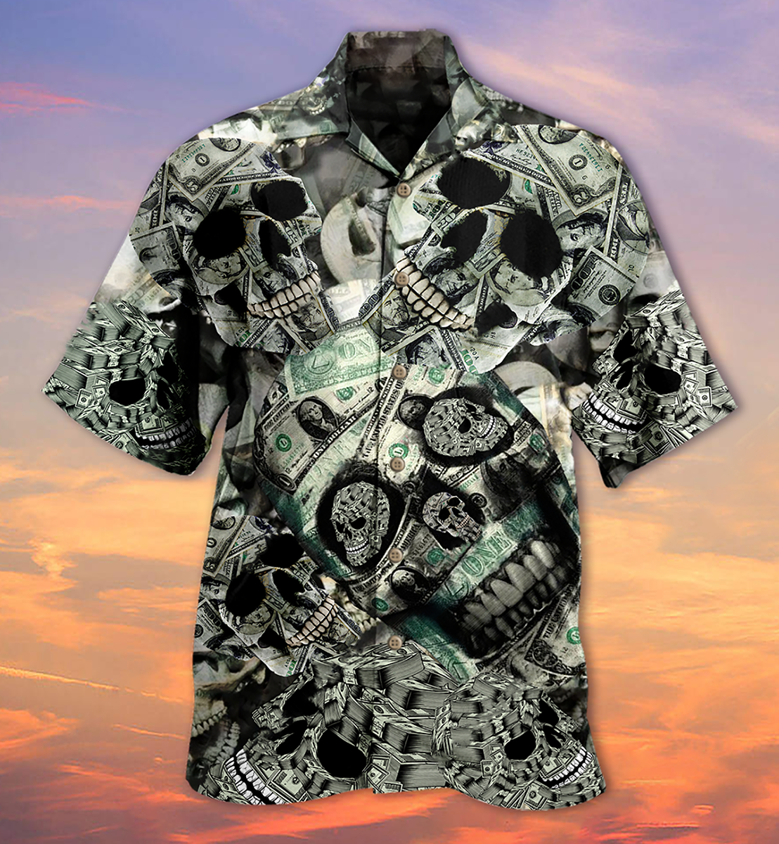 Skull Hawaiian Shirt With All Over Print For Island Vacation Beach Days And Thoughtful Gifting