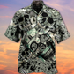 Vintage Skull Money Hawaiian Shirt Artwork Detail For Resort Trips And Outdoor Activities