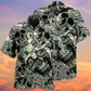 Vintage Skull Money Hawaiian Shirt Design View For Casual Summer Styling