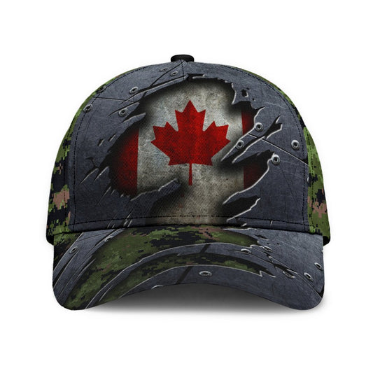 Canadian Military Veteran All Over Print Classic Cap For Nature Lovers Travel And Casual Daily Styling