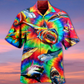 Rainbow Shark Hawaiian Shirt For Summer Vacation And Beach Travel