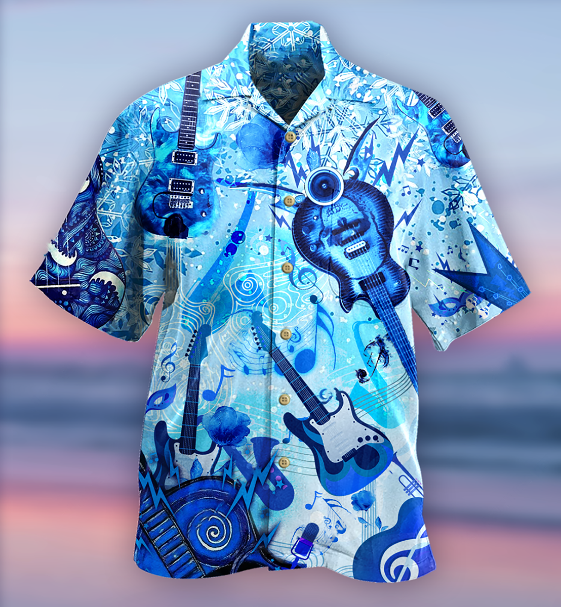 Guitar Music Hawaiian Shirt For Resort Getaways And Comfortable Summer Activities