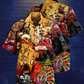Skull And Valentine Hawaiian Shirt With Detailed Graphic For Tropical Parties Vacation Travel And Casual Summer Style