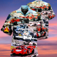 Racing Car Hawaiian Shirt With Detailed Graphic For Resort Travel Summer Outings And Casual Gatherings