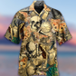 Retro Skull Hawaiian Shirt Design Detail For Beach Days And Holiday Travel