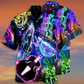 Neon Violin Music Hawaiian Shirt Pattern View For Relaxed Warm Weather Outfits