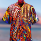 Saxophone Music Hawaiian Shirt Artwork Detail For Resort Trips And Outdoor Activities