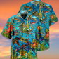 Blue Artistic Crab Hawaiian Shirt With All Over Print For Beach Days Resort Trips And Relaxed Everyday Style
