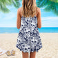 Skull Flowers Loves V-Neck Sleeveless Cami Dress For Gothic Events And Relaxed Casual Wear