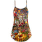 Santa Christmas Season Of Joy V-Neck Sleeveless Cami Dress For Festive Events And Casual Summer Styling