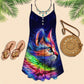 Cats Love V-Neck Sleeveless Cami Dress For Outdoor Events And Comfortable Summer Outfits