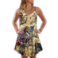 Skull Pirate Pirate V-Neck Sleeveless Cami Dress For Gothic Events And Relaxed Casual Wear