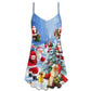 Santa Coming Story Night V-Neck Sleeveless Cami Dress For Holiday Parties And Relaxed Vacation Wear