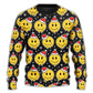 Christmas Smile Happy Face Santa Hat Sweater For Family Gatherings Winter Travel And Everyday Seasonal Comfort