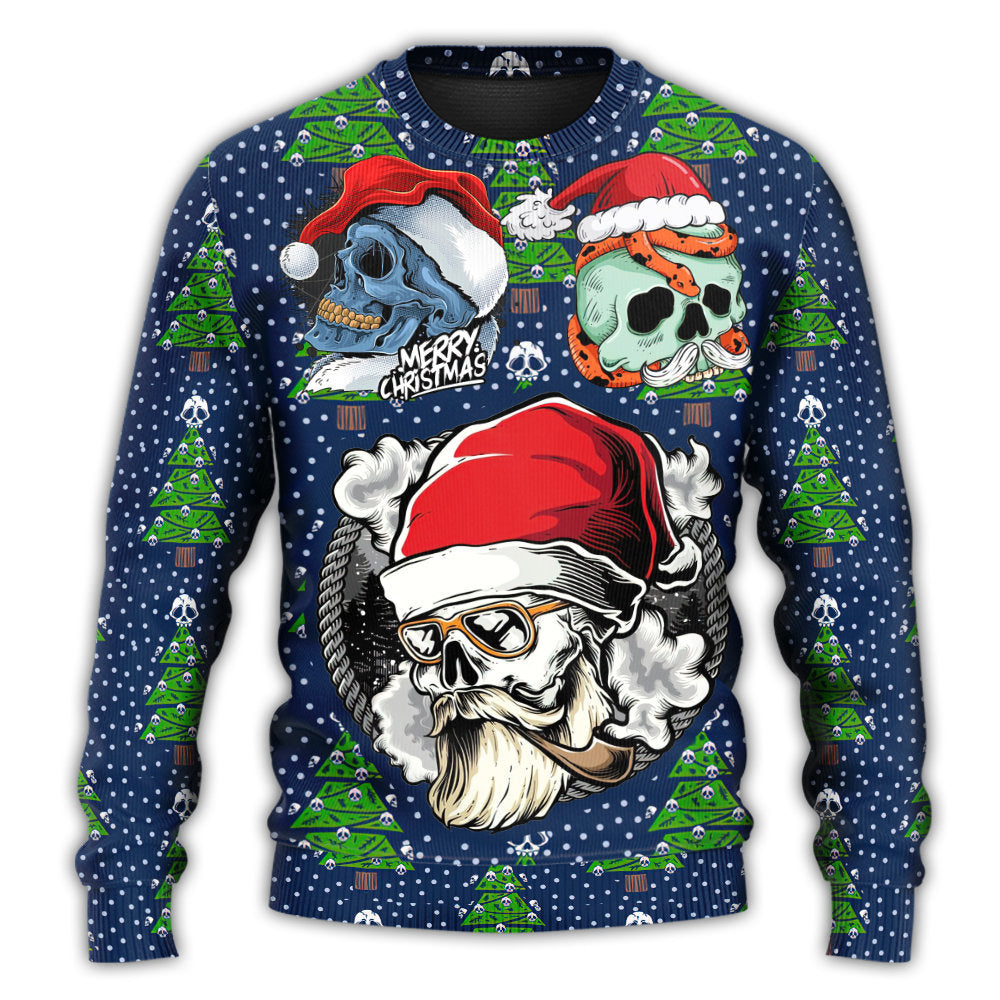 Christmas Skull Santa Hat Snow Sweater For Holiday Parties Family Gatherings And Seasonal Gift Giving